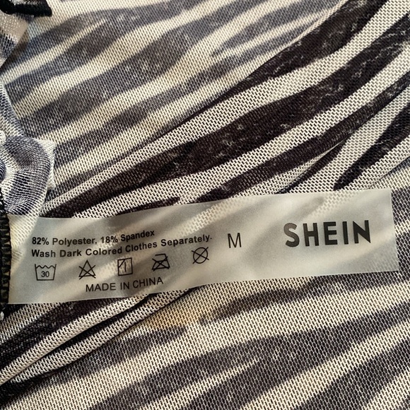 Shein sarong black and white zebra striped. {1004} - Picture 3 of 4